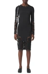 BURBERRY BRODERIE ANGLAISE STRETCH JERSEY DRESS,8043752