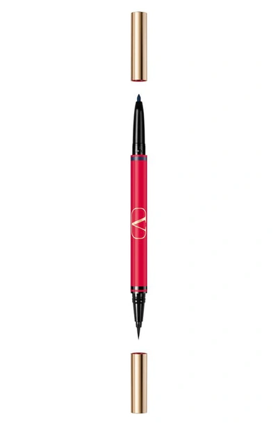 Valentino Twin Liner Gel And Liquid Eyeliner 03 Black And Blue 0.5 ml Liner/0.1 G Pencil In Blu 03