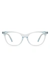 Diff Jade 54mm Cat Eye Optical Glasses In Aqua Sea Crystal/ Clear
