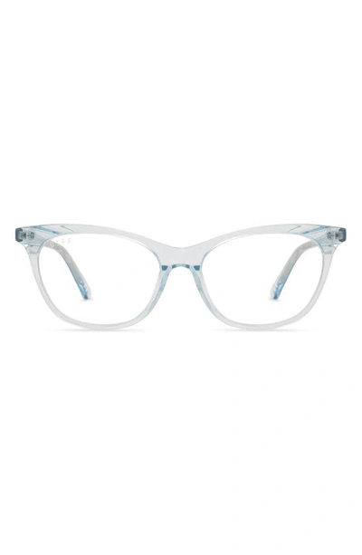 Diff Jade 54mm Cat Eye Optical Glasses In Aqua Sea Crystal/ Clear