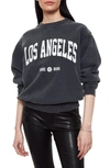 Anine Bing Ramona Sweatshirt University Paris In Washed Black In Washed Black