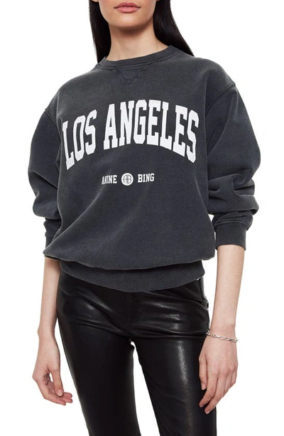 Anine Bing Ramona Sweatshirt University Paris In Washed Black