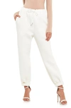 Grey Lab Drawstring Joggers In White