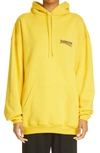 Balenciaga Woman Yellow Political Campaign Medium Fit Hoodie In Yellow/black/red