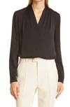 Kobi Halperin Nellie Silk-blend Pleated Blouse In Black