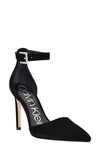 Calvin Klein Hilda Ankle Strap Pump In Black/ White