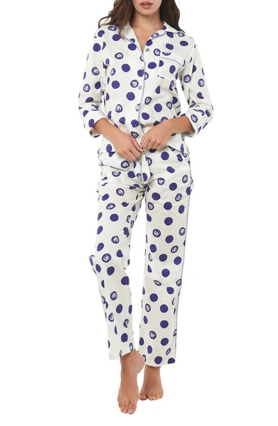 The Lazy Poet Women's Emma Cotton Two-piece Pajama Set In Dots White