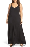 Loveappella A-line Maxi Dress In Black