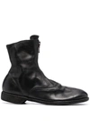 GUIDI LEATHER ZIP-FRONT ANKLE BOOTS