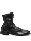 Guidi Leather Zip-front Ankle Boots In Black