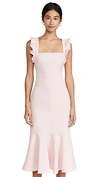 Likely Hara Ruffle Strap Midi Dress In Rose Shadow