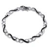AMOUR AMOUR 1/4 CT TW BLACK DIAMOND INFINITY LINK BRACELET IN STERLING SILVER WITH BLACK RHODIUM
