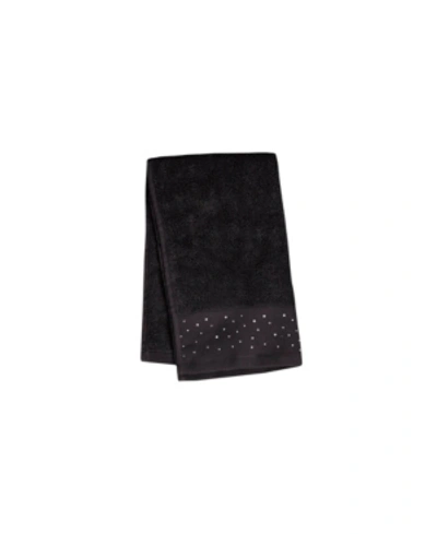 Decor Studio Rhinestone Hand Towel Bedding In Black