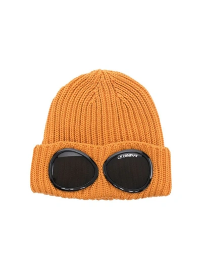 C.p. Company Goggle Beanie Hat In Orange