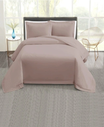 Vince Camuto Home 400tc Percale 3 Piece Duvet Set, Full/queen Bedding In Blush