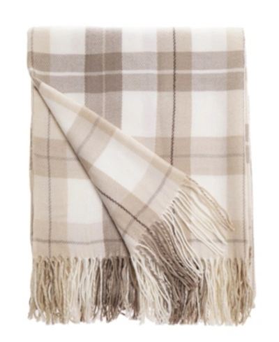 Happycare Textiles Yarn-dyed Woven Plaid Fringe Throw, 60" X 50" In Gray White