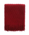 Happycare Textiles Solid Soft Zigzag Lightweight Throw, 60" X 50" In Red