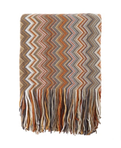 Happycare Textiles Multi-color Chevron Pattern Decorative Throw, 60" X 50" In Yellow