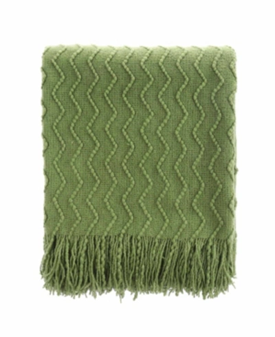 Happycare Textiles Solid Soft Zigzag Lightweight Throw, 60" X 50" In Green