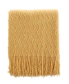 Happycare Textiles Solid Soft Zigzag Lightweight Throw, 60" X 50" In Mustard