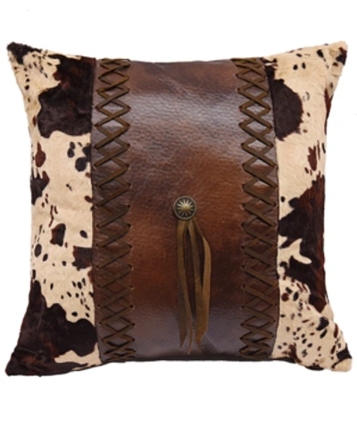 Hiend Accents 18"x18" Faux Leather Pillow In Multi