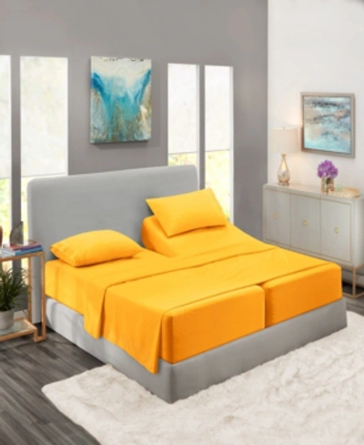 Nestl Bedding Premier Collection Deep Pocket 5 Piece Bed Sheet Set, King Split In Yellow