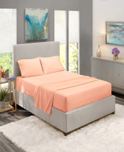Nestl Bedding Premier Collection Deep Pocket 4 Piece Bed Sheet Set, Queen In Peach
