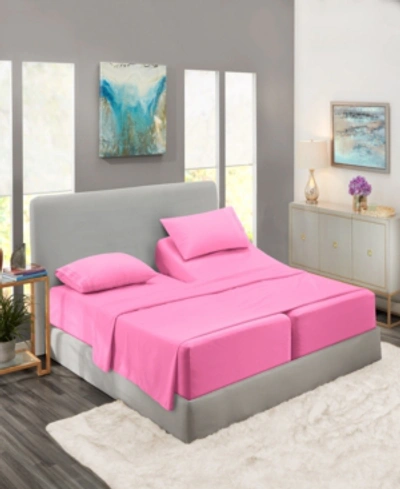 Nestl Bedding Premier Collection Deep Pocket 5 Piece Sheet Set, Split King In Pink