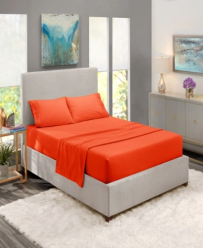 Nestl Bedding Premier Collection Deep Pocket 4 Piece Bed Sheet Set, Full Xl Bedding In Orange