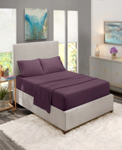 Nestl Bedding Premier Collection Deep Pocket 4 Piece Bed Sheet Set, King In Eggplant Purple