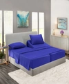 Nestl Bedding Premier Collection Deep Pocket 5 Piece Sheet Set, Split King In Royal Blue