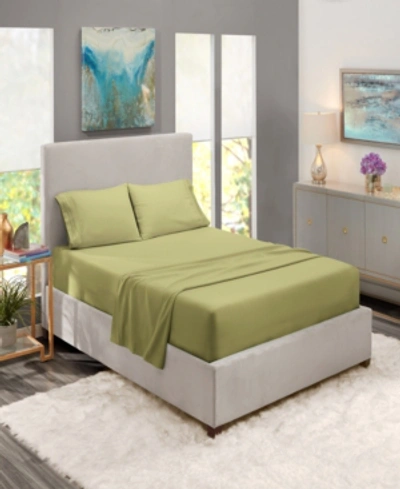 Nestl Bedding Premier Collection Deep Pocket 3 Piece Bed Sheet Set, Twin In Sage Olive Green