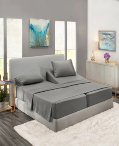 Nestl Bedding Premier Collection Deep Pocket 5 Piece Sheet Set, Split King In Charcoal Gray