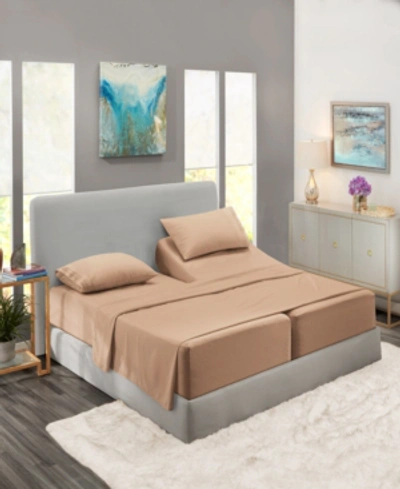 Nestl Bedding Premier Collection Deep Pocket 5 Piece Bed Sheet Set, King Split In Taupe