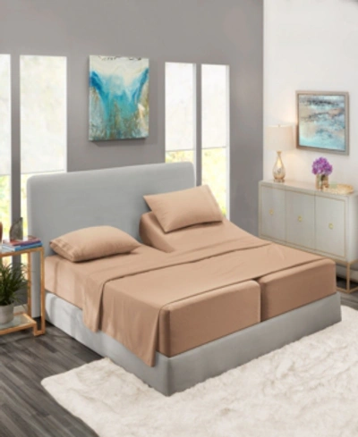 Nestl Bedding Premier Collection Deep Pocket 5 Piece Sheet Set, Split King In Taupe