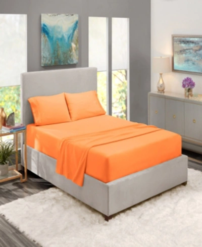 Nestl Bedding Premier Collection Deep Pocket 4 Piece Bed Sheet Set, Queen In Apricot Buff Orange