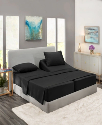 Nestl Bedding Premier Collection Deep Pocket 5 Piece Bed Sheet Set, King Split In Black