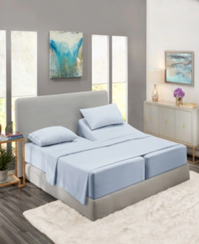 Nestl Bedding Premier Collection Deep Pocket 5 Piece Bed Sheet Set, King Split In Ice Blue