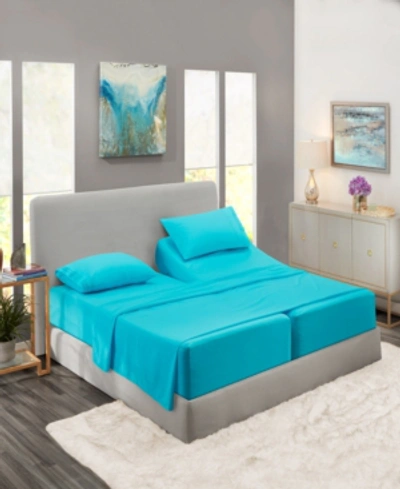 Nestl Bedding Premier Collection Deep Pocket 5 Piece Bed Sheet Set, King Split In Beach Blue