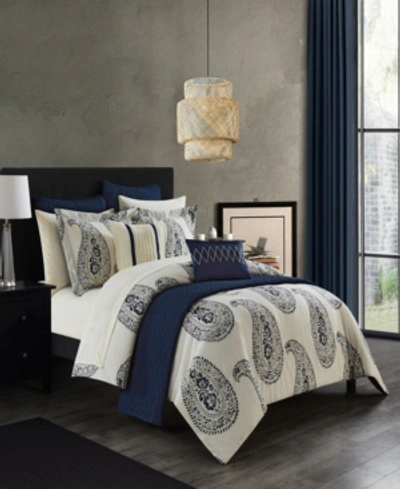 Chic Home Maison 12 Piece Comforter Set, King In Navy
