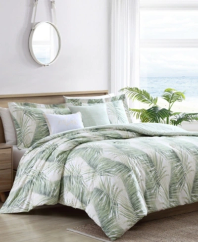Tommy Bahama Kauai Cotton Reversible 5 Piece Comforter Set, King In Jasmine Green