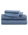 Eddie Bauer Solid 100% Cotton Brushed Flannel 4-pc. Sheet Set, Queen In Chambray Blue
