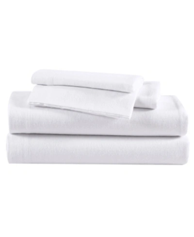 Eddie Bauer Solid Cotton Flannel 3-piece Sheet Set, Twin In White