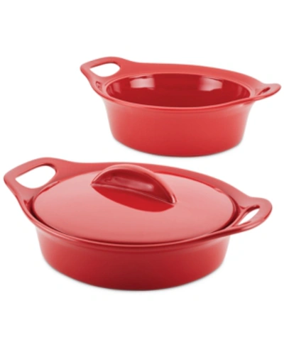 Rachael Ray 3-pc. Ceramic Casserole Bakers Set In Red