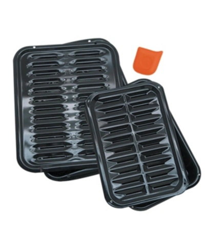 Range Kleen 2 Pieces Broiler Pan Set With 1 Scrape In Black