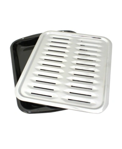 Range Kleen Porcelain Broiler Pan With Chrome Grill In Black