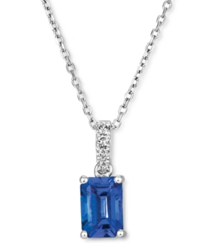 Le Vian Blueberry Tanzanite (3/4 Ct. T.w.) & Vanilla Diamond (1/20 Ct. T.w.) Pendant Necklace In 14k White G