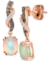 Le Vian Neopolitan Opal (1-1/5 Ct. T.w.) & Diamond (1/5 Ct. T.w.) Twist Drop Earrings In 14k Rose Gold In Neopolitan Opal