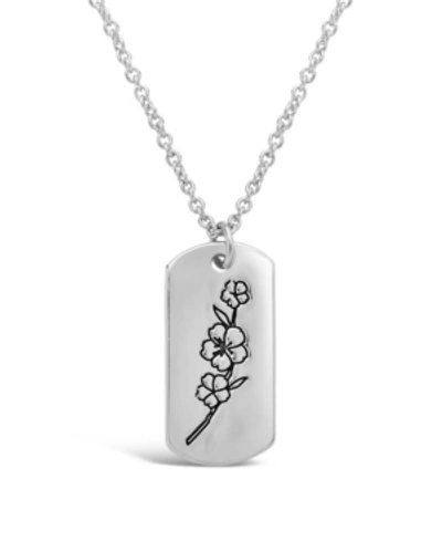 Sterling Forever Birth Flower Pendant Necklace In March,cherry Blossom,silver