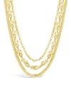 STERLING FOREVER WOMEN'S TRIPLE LAYER BOLD CHAIN NECKLACE